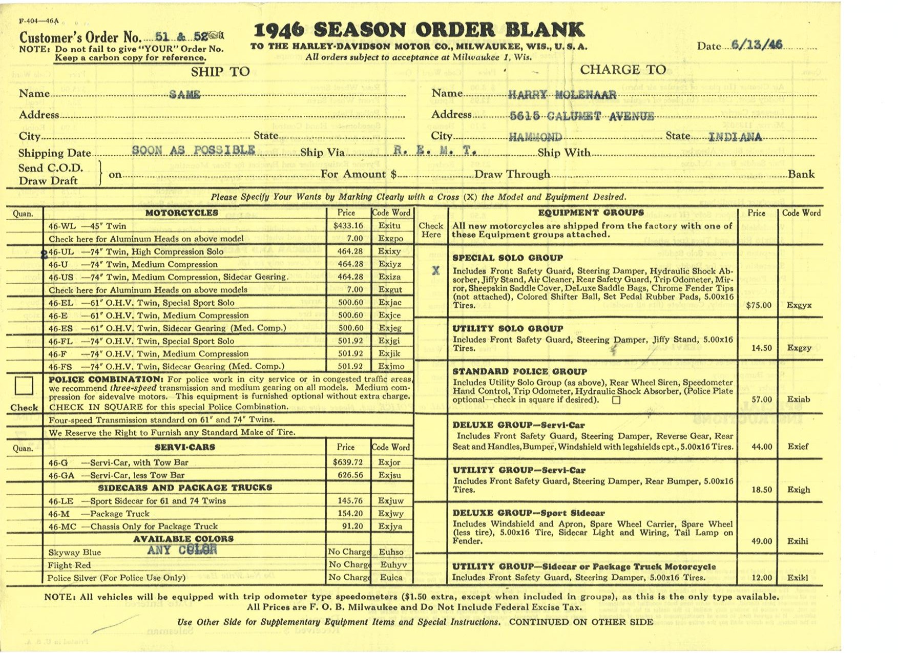 1946 orderblank